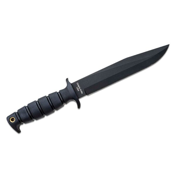 the back side of an SP6 military-style Fighting Knife