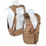 front and back of a coyote brown Marine Corps chest rig