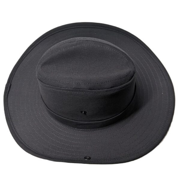 the top view of a black Australian cowboy hat