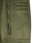zipper pockets on an olive drab USMC sweatshirt