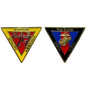 a Marine Air Group triangle challenge coin