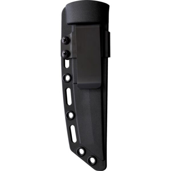 the back of a plastic sheath for a tactical boot knife