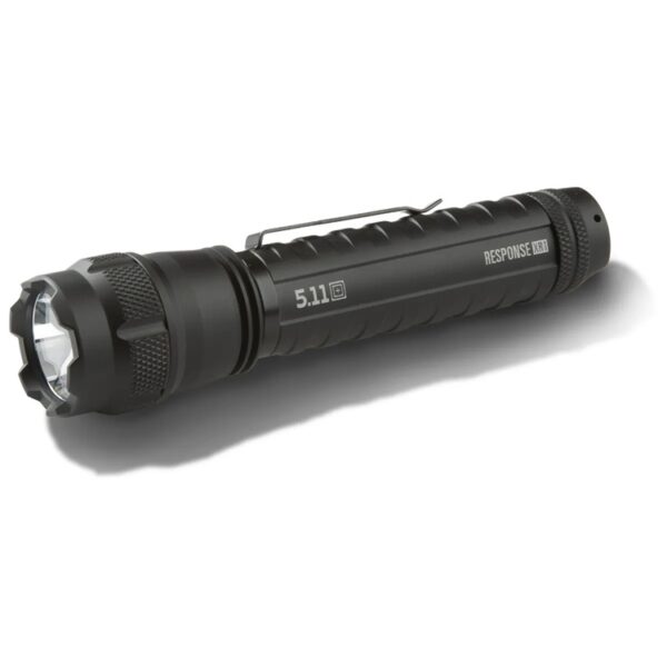 a black tactical flashlight