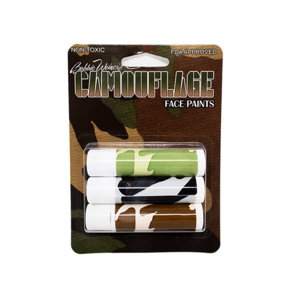 a package of camo face paint sticks