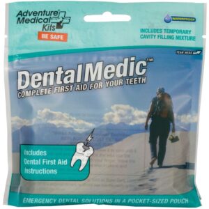 a package of Adventure Medical Dental Medic for treating emergency tooth issues