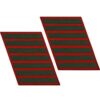 a set of seven scarlet and green Marine Corps service stripes