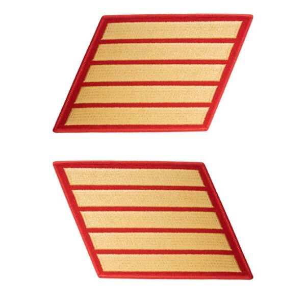 a set of five Marine Corps service stripes