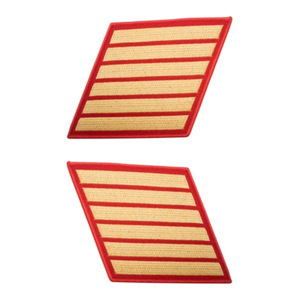 a set of six Marine Corps service stripes