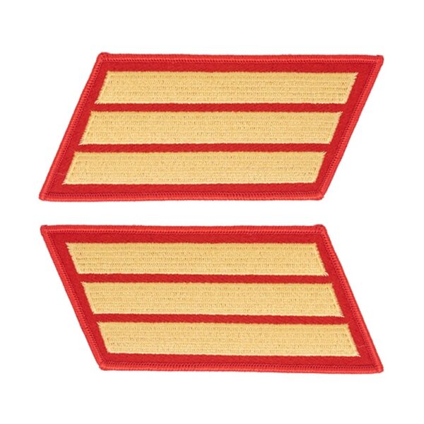 a set of three Marine Corps service stripes