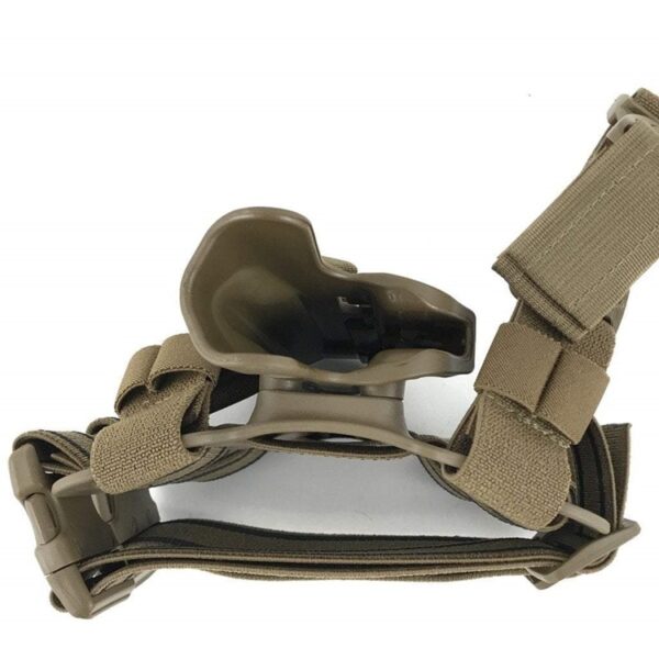 looking down the holster of a BLACKHAWK! Serpa Beretta 92 holster designed for the US Marine Corps