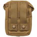 MOLLE straps on back of a medium-sized coyote brown general purpose pouch