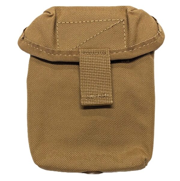 the front of a medium-sized coyote brown general purpose pouch