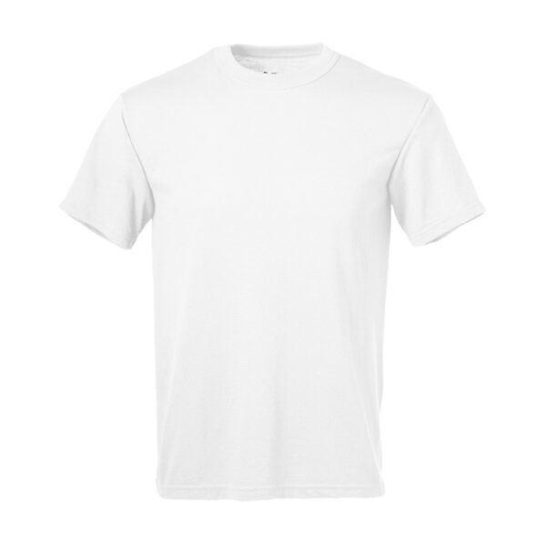 the front of a white military PT shirt