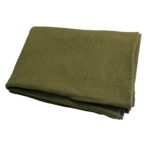 a folded green Army wool blanket