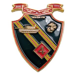 a 4th Tank Battalion US cutout Marine Corps challenge coin