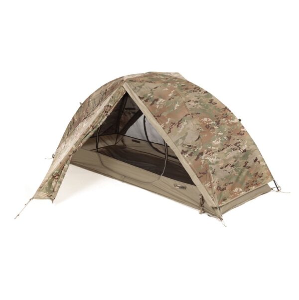 a multicam US military one person combat tent