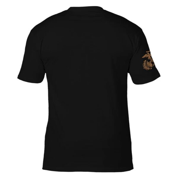 the back of a black Marine Corps shirt
