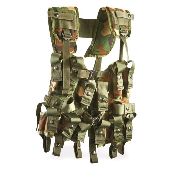 a woodland camouflage grenade carrier vest