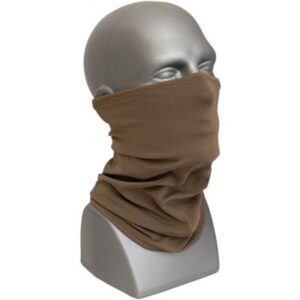 a mannequin wearing a coyote brown neck gaiter