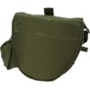the back of an olive drab USGI gas mask carrier