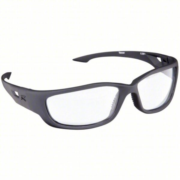 Edge military ballistic safety glasses with clear lenses and a black frame