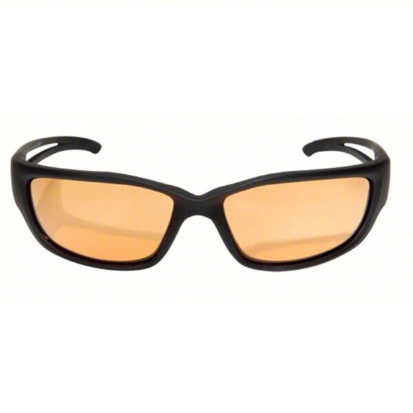 front of Edge Eyewear black ballistic military glasses with Tiger's eye lenses