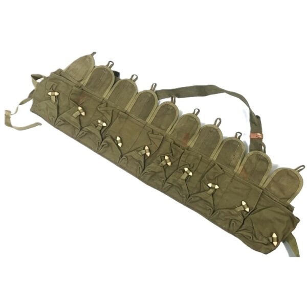 a green 10 Pocket Chinese SKS chest rig close up