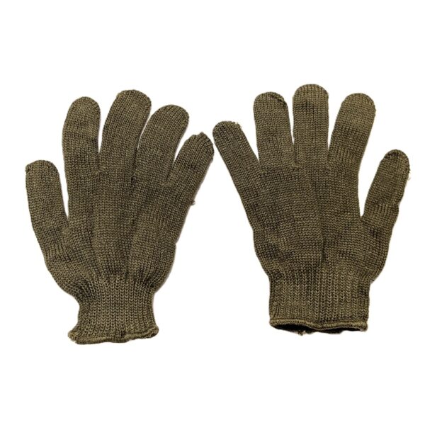 a pair of olive drab (green) Swedish military wool glove liners