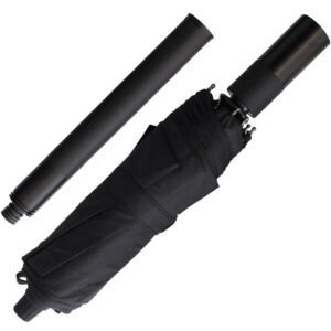 a black covert tactical self defense umbrella