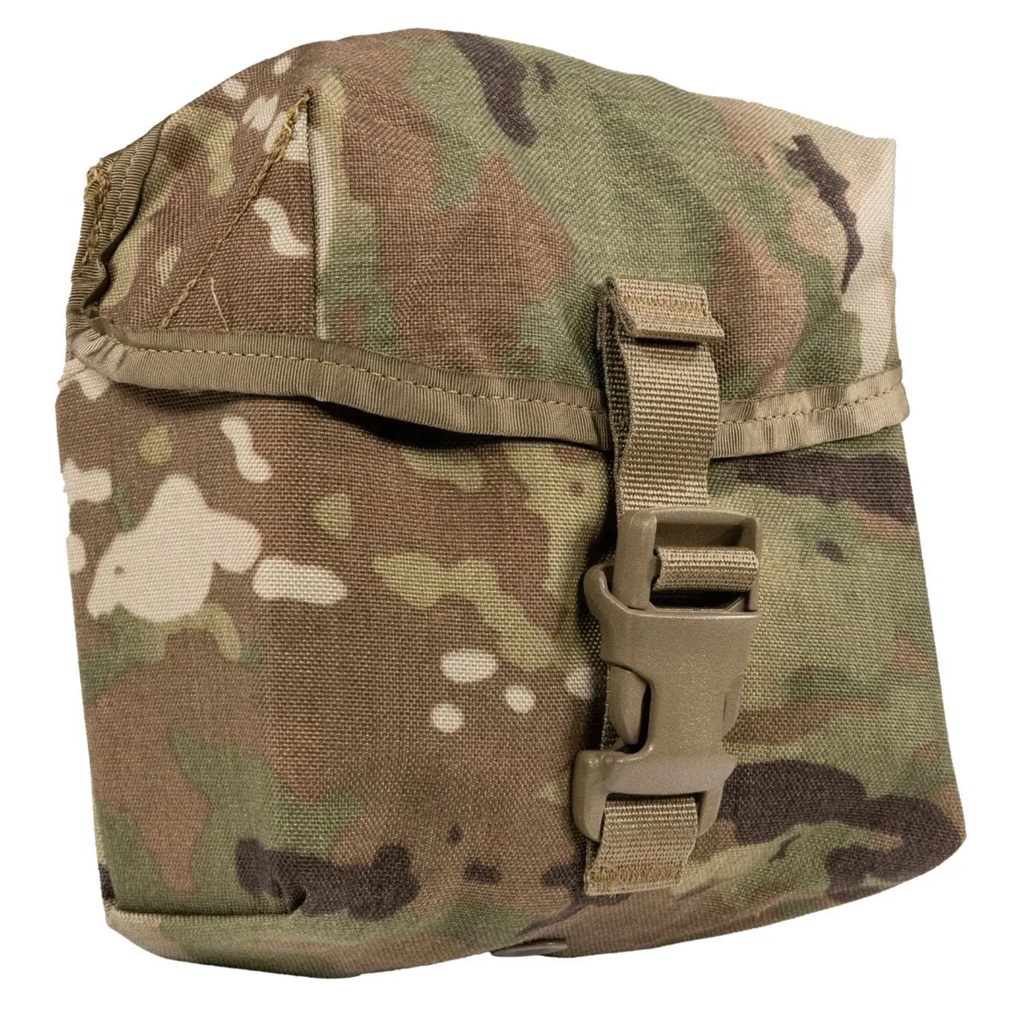 an OCP Scorpion camo 100 round magazine pouch