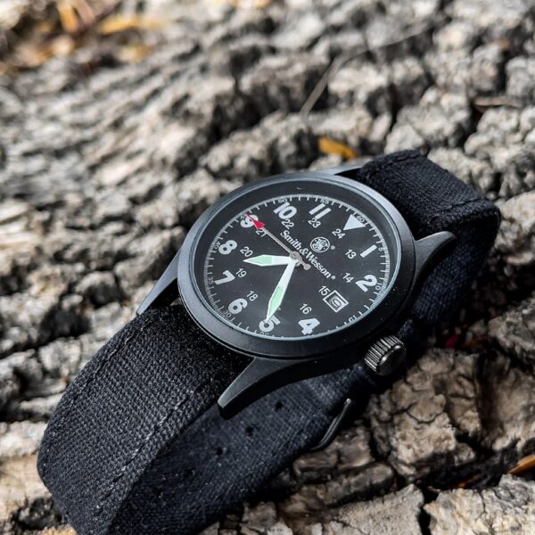 a black military watch