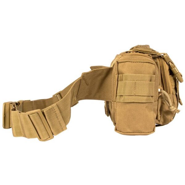 side view of a coyote brown modular pack