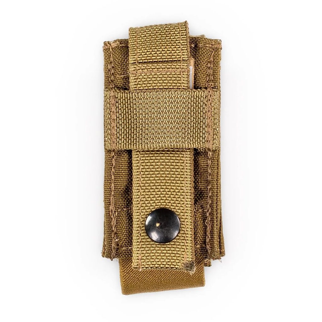 the back of a US Marine Corps coyote brown grenade pouch