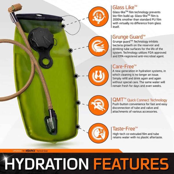 a Source Tactical 3-liter hydration bladder