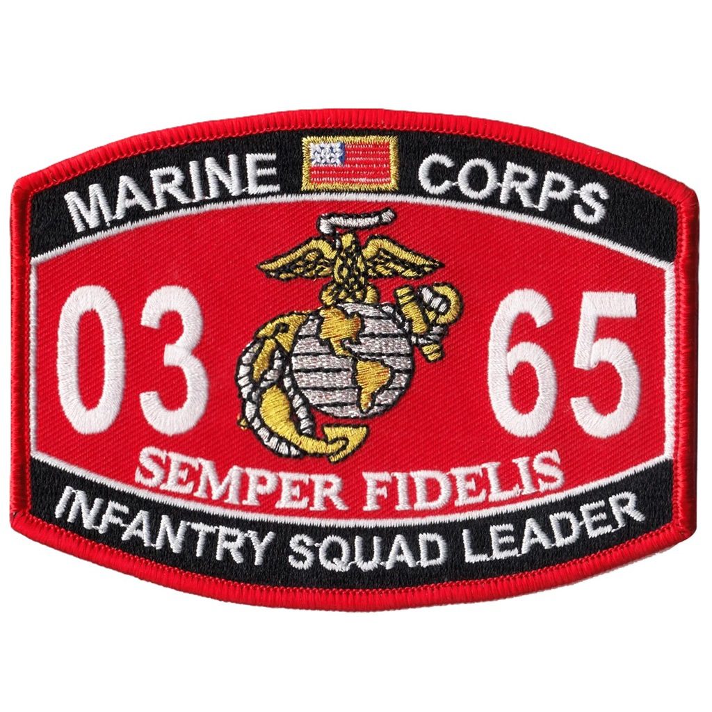 a US Marine Corps Infantry Squad Leader 0365 MOS Patch