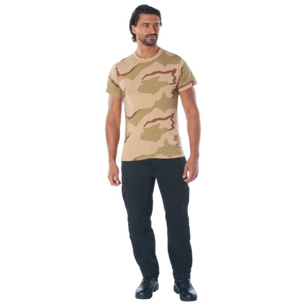 a soldier wearing a tri-color desert t-shirt