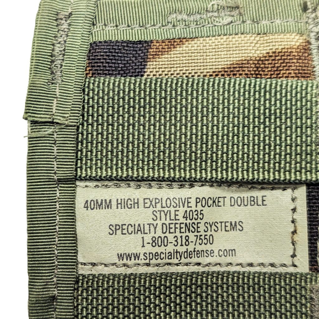 40MM High Explosive Woodland Double Grenade Pouch - Image 4