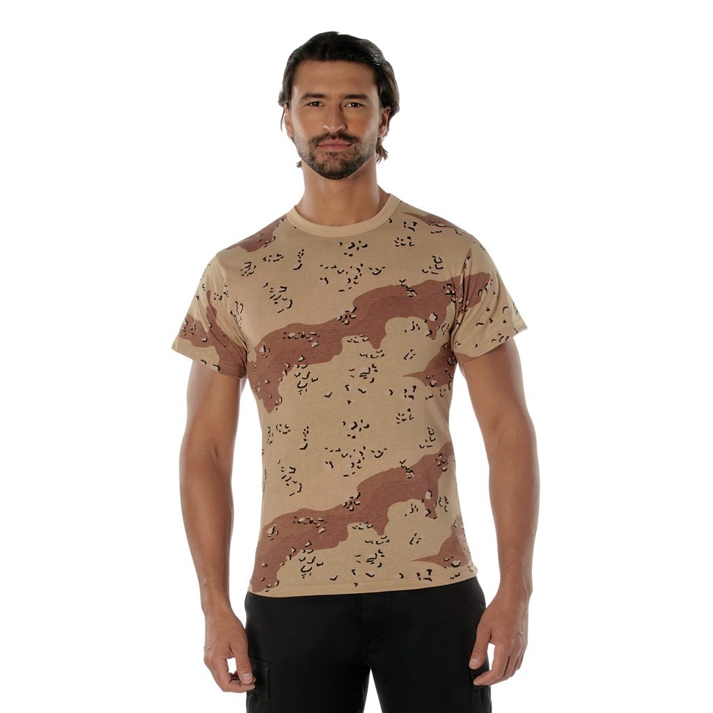 a soldier wearing a six-color desert t-shirt