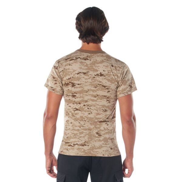 a soldier wearing a digital desert t-shirt