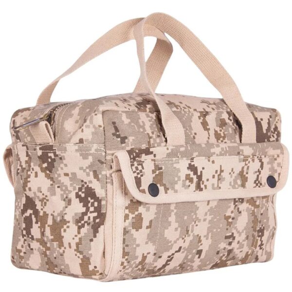 a heavy duty compact military-style mechanics bag in desert MARPAT