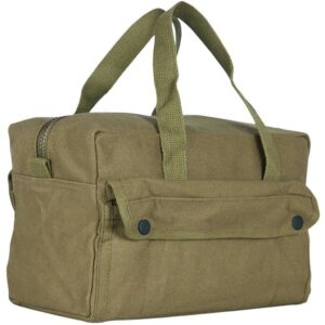 a heavy duty compact military-style mechanics bag in olive drab