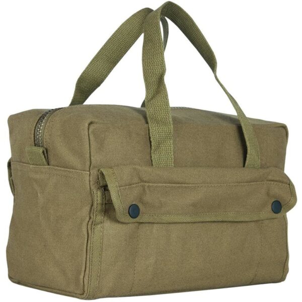 a heavy duty compact military-style mechanics bag in olive drab