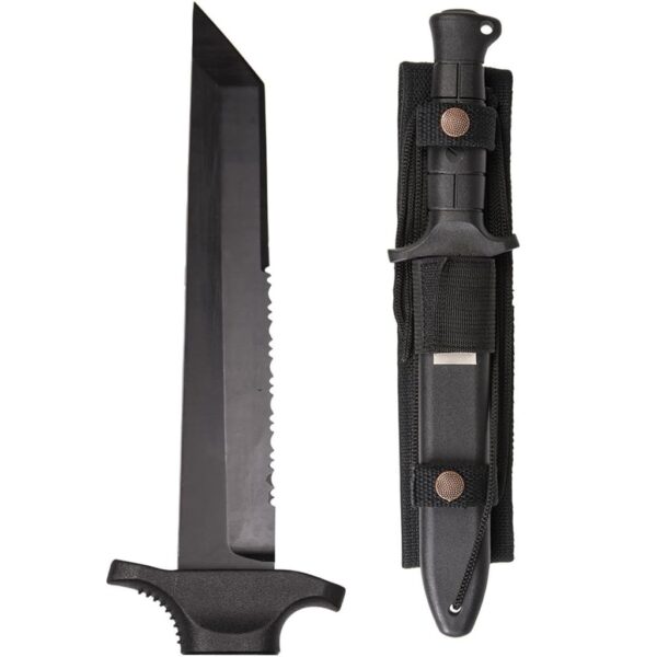 a Mil-Tec KM2000 combat utility knife and MOLLE sheath