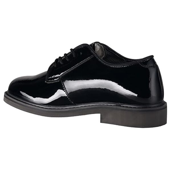 glossy patent oxford military dress shoes