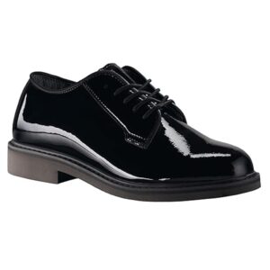 glossy patent oxford military dress shoes