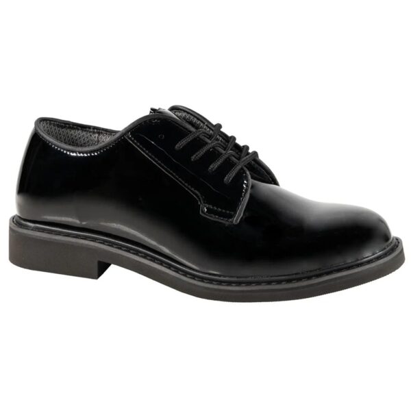 glossy patent oxford military dress shoes