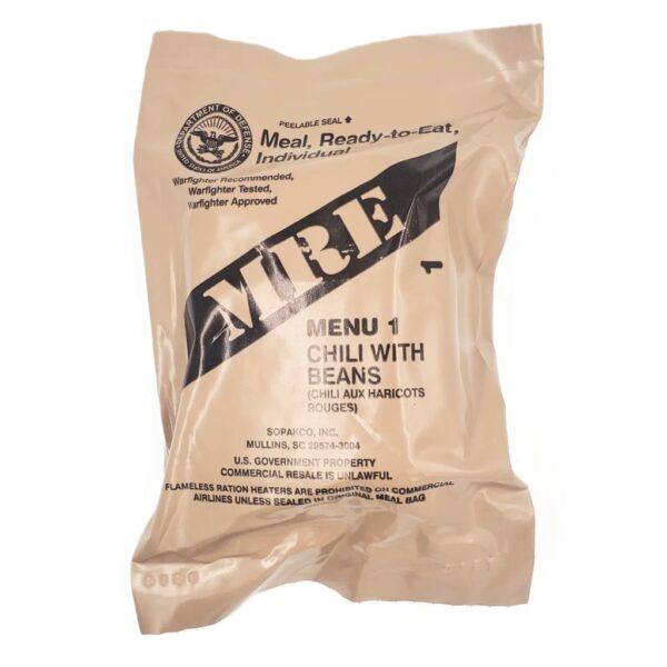 a US military-issue individual MRE meal