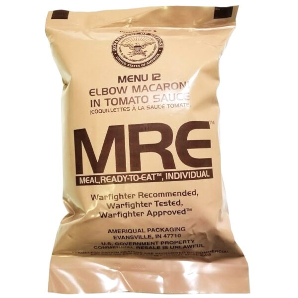 a US military-issue individual MRE meal