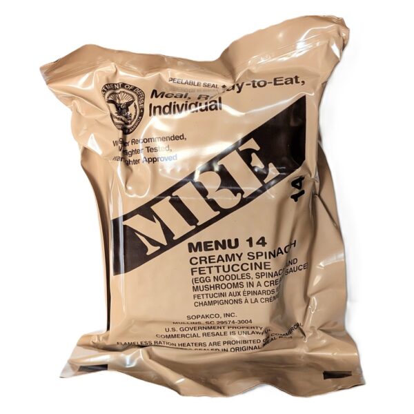 a US military-issue individual MRE meal