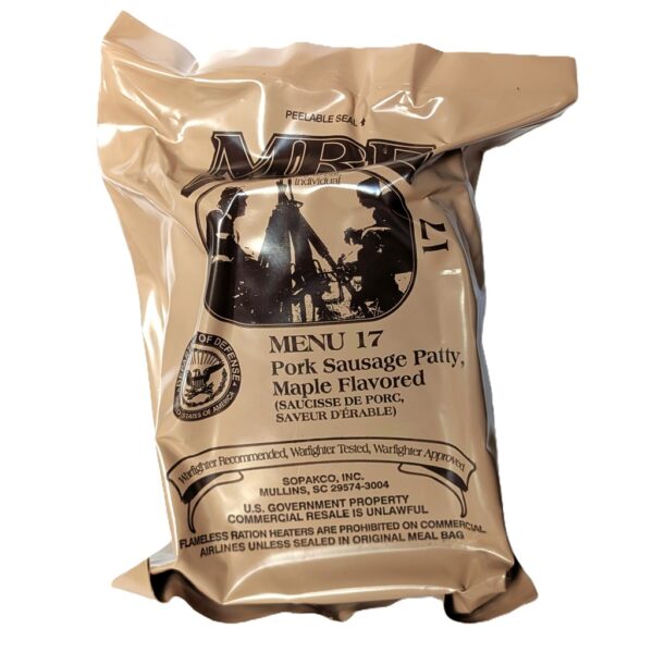 a US military-issue individual MRE meal